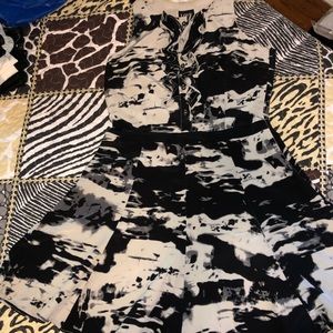 White mix with black cocktail dress